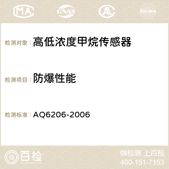 防爆性能 煤矿用高低浓度甲烷传感器 AQ6206-2006