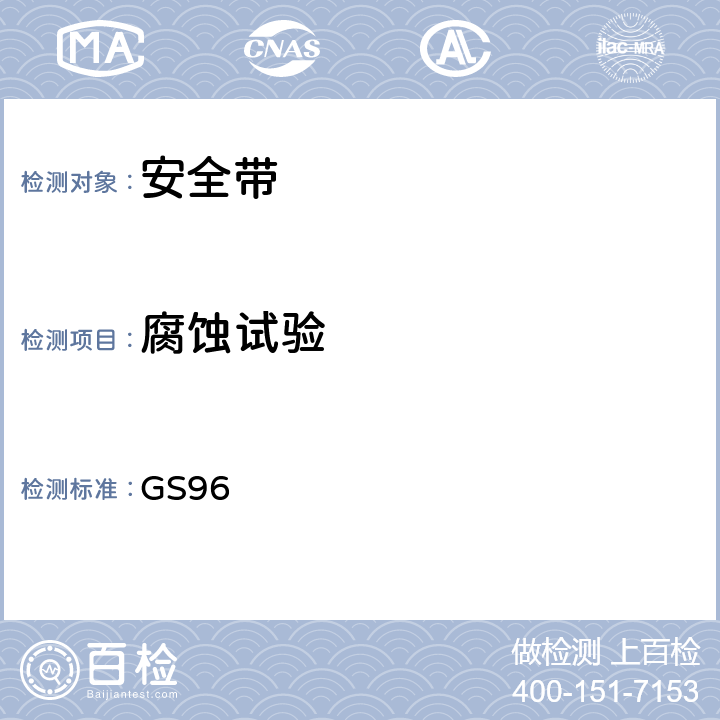 腐蚀试验 安全带 GS96 17
