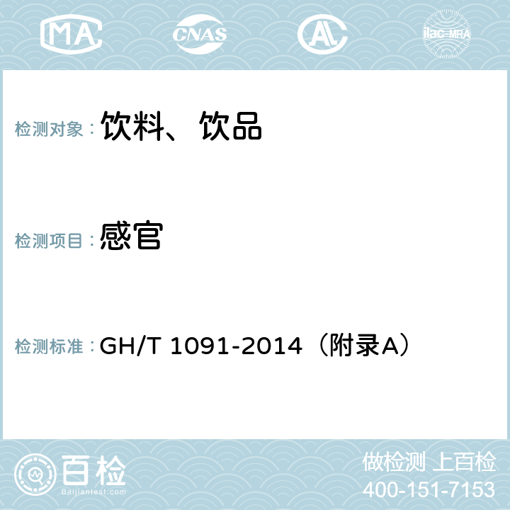 感官 代用茶 GH/T 1091-2014（附录A）