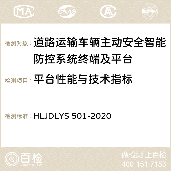 平台性能与技术指标 《道路运输车辆智能视频监控系统 平台技术规范》 HLJDLYS 501-2020 7