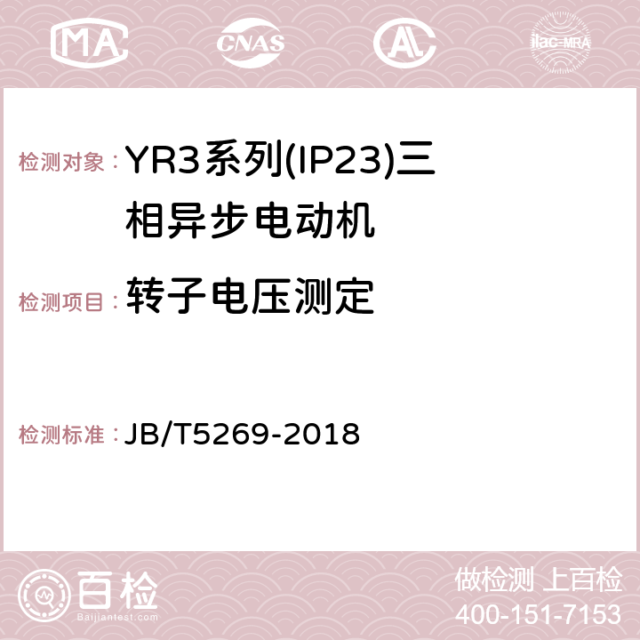 转子电压测定 YR3系列(IP23)三相异步电动机技术条件(机座号160～355) JB/T5269-2018 4.5