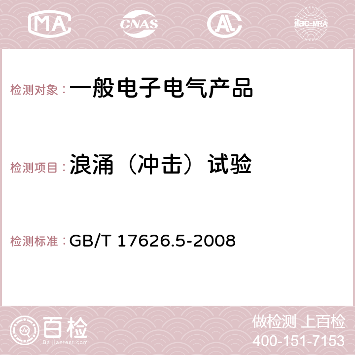 浪涌（冲击）试验 电磁兼容 试验和测量技术 浪涌（冲击）抗扰度试验 GB/T 17626.5-2008