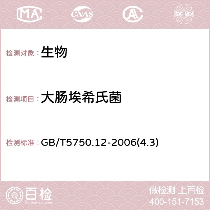 大肠埃希氏菌 生活饮用水标准检验方法 微生物指标 酶底物法 GB/T5750.12-2006(4.3)