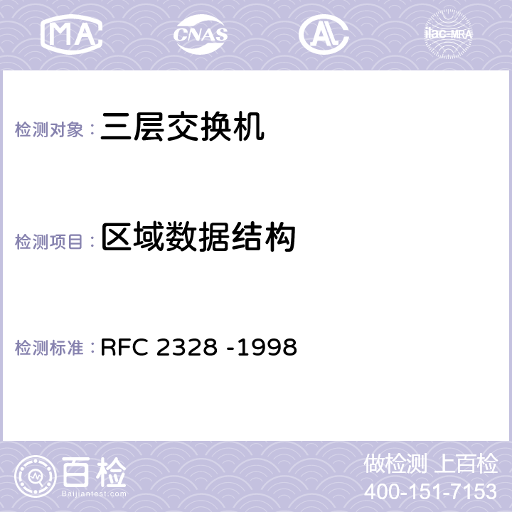区域数据结构 OSPF版本2 RFC 2328 -1998 6