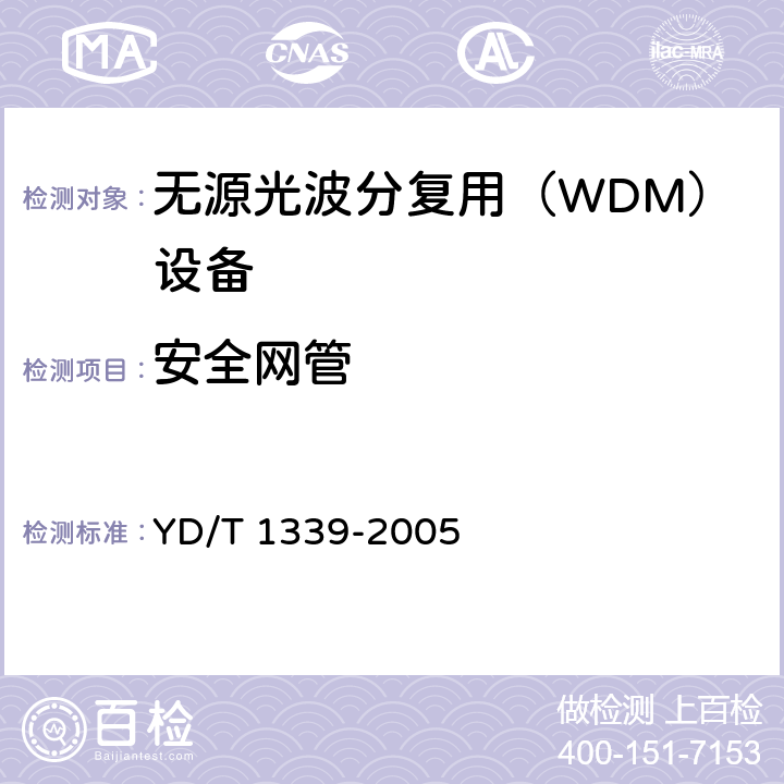 安全网管 城市光传送网波分复用（WDM）环网测试方法 YD/T 1339-2005 13