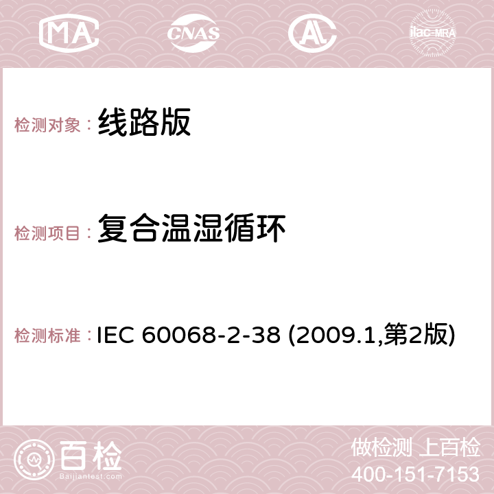 复合温湿循环 基本环境测试程序 第2部分：复合温湿循环测试 IEC 60068-2-38 (2009.1,第2版)