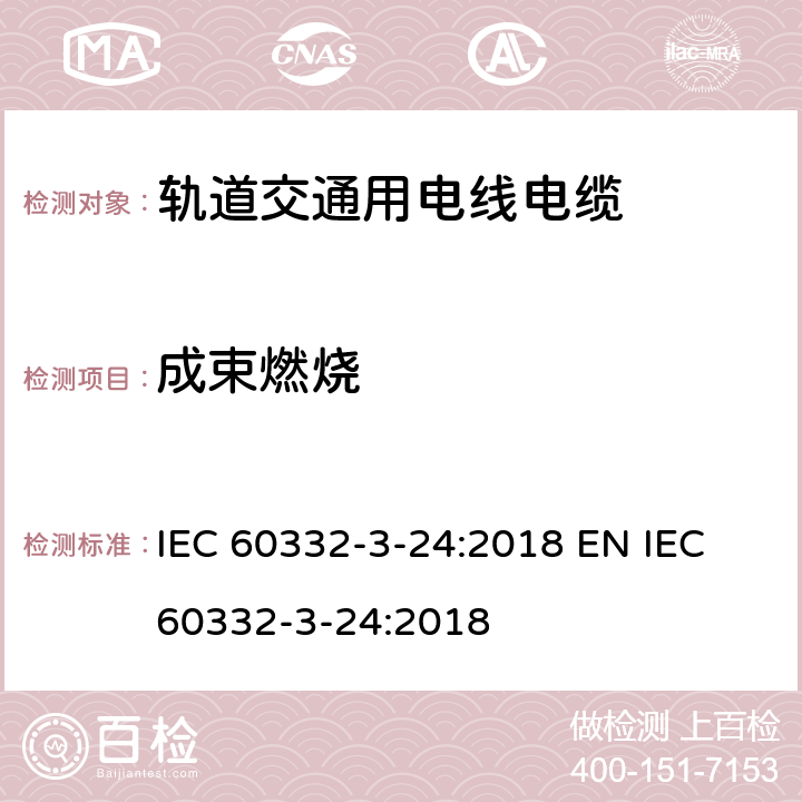 成束燃烧 电缆和光缆在火焰条件下的燃烧试验 第3-24部分：垂直安装的成束电线电缆火焰垂直蔓延试验 C类 IEC 60332-3-24:2018 EN IEC 60332-3-24:2018