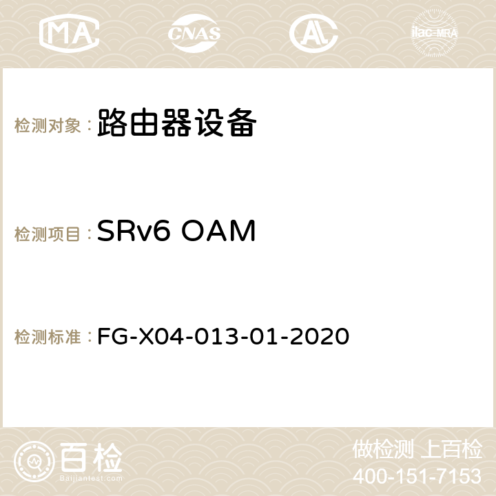 SRv6 OAM SRv6 Ready测试方案 FG-X04-013-01-2020 7