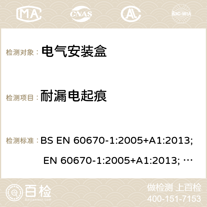 耐漏电起痕 电气安装盒 BS EN 60670-1:2005+A1:2013; EN 60670-1:2005+A1:2013; BS EN IEC 60670-1:2021+A11:2021 19
