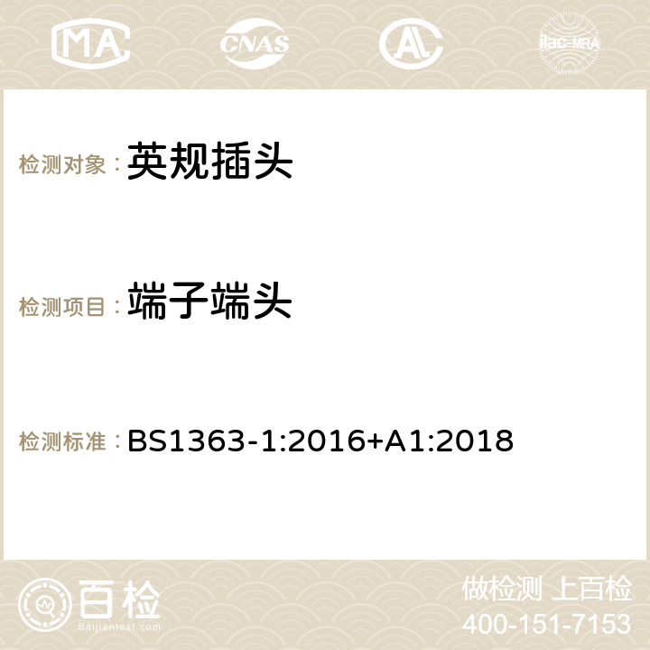 端子端头 插头、插座、转换器和连接单元第一部分可拆线和不可拆线13A带熔断器插头规范 BS1363-1:2016+A1:2018 11