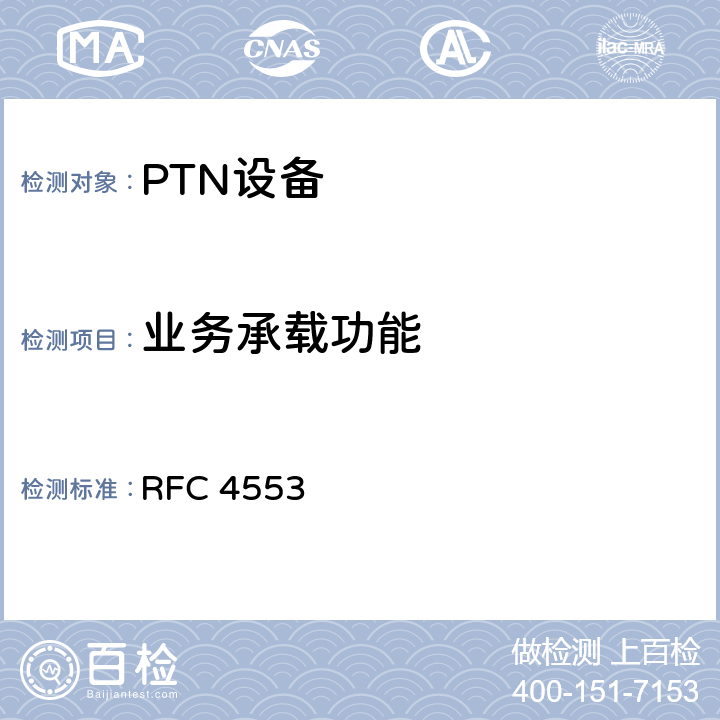 业务承载功能 PSN上的结构无关的TDM 电路仿真服务 RFC 4553 4、5