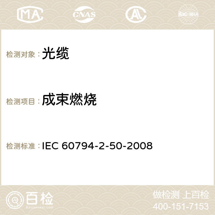 成束燃烧 IEC/PAS 60794-2-50-2004 光缆 第2-50部分:室内光缆 终端光缆组件用单芯和双芯光缆的族规范