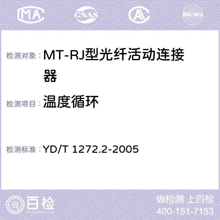 温度循环 光纤活动连接器 第2部分：MT－RJ型 YD/T 1272.2-2005 6.6.3