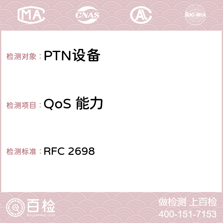 QoS 能力 双速率三颜色的标记状态 RFC 2698