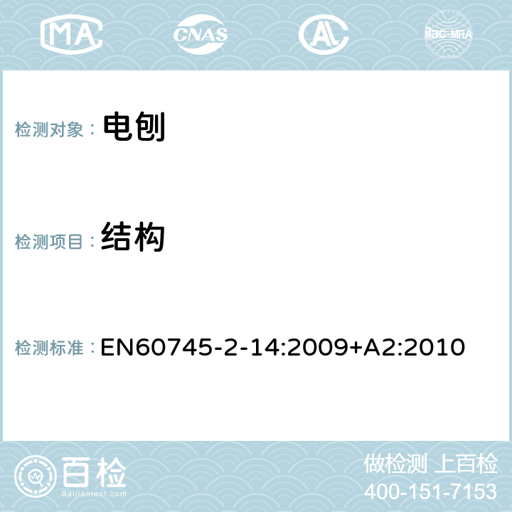 結構 電刨的專用要求 EN60745-2-14:2009+A2:2010 21