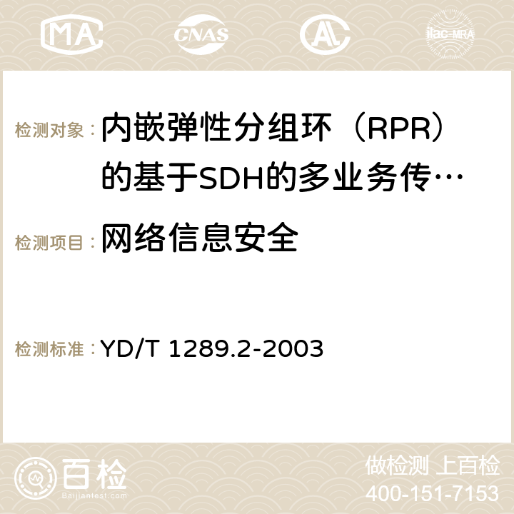 网络信息安全 同步数字体系（SDH）传送网网络管理技术要求 第二部分：网元管理系统（EMS）功能 YD/T 1289.2-2003 6.1