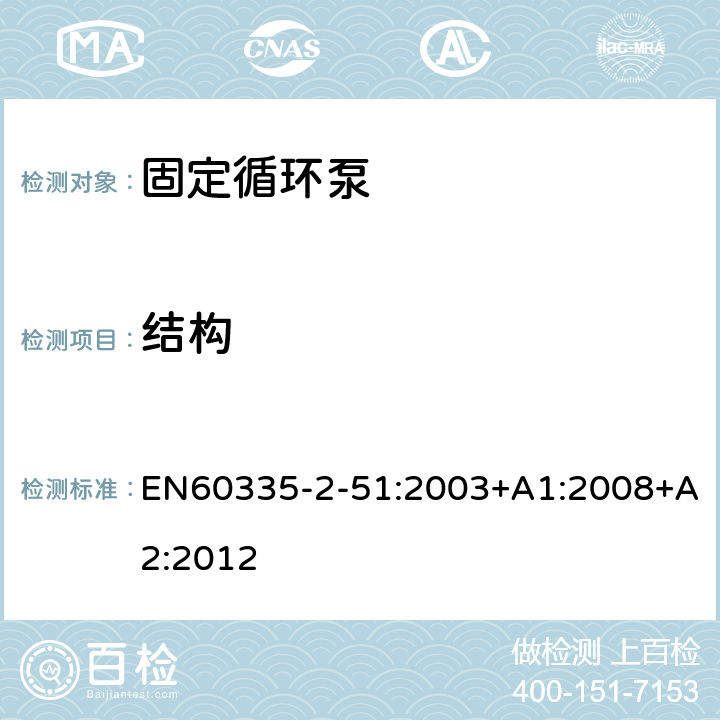結構 加熱和供水裝置固定循環泵的特殊要求 EN60335-2-51:2003+A1:2008+A2:2012 22