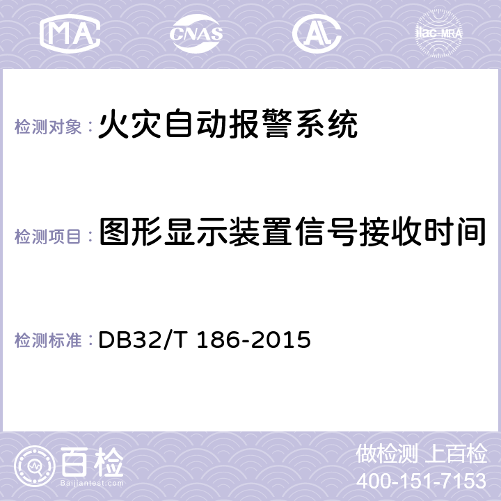 图形显示装置信号接收时间 《建筑消防设施检测技术规程》 DB32/T 186-2015 4.3.1.11.2