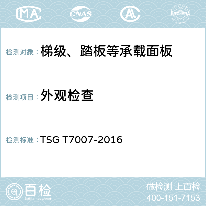 外观检查 电梯型式试验规则 TSG T7007-2016