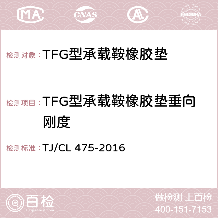 TFG型承载鞍橡胶垫垂向刚度 TFG型承载鞍橡胶垫技术条件 TJ/CL 475-2016 附录A