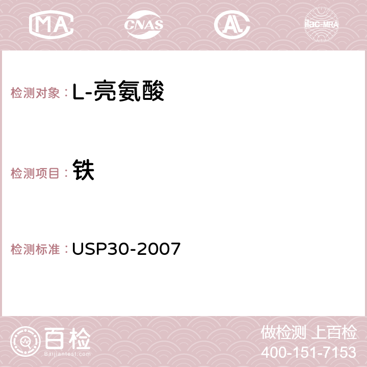 铁 美国药典  USP30-2007 L-亮氨酸