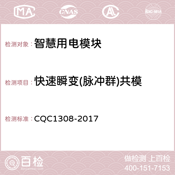 快速瞬变(脉冲群)共模 《智慧用电模块技术规范》 CQC1308-2017 7.27