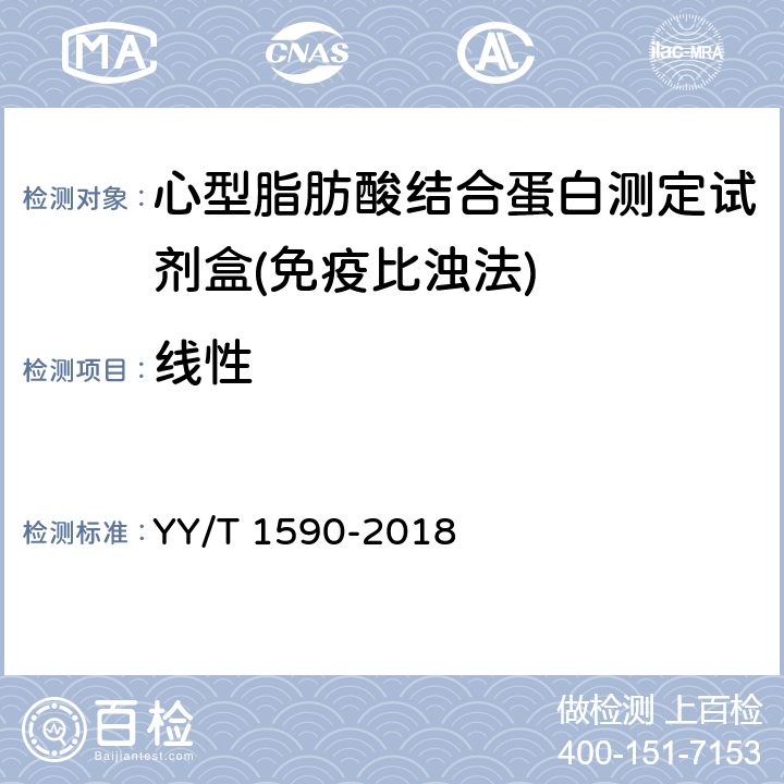 线性 心型脂肪酸结合蛋白测定试剂盒(免疫比浊法) YY/T 1590-2018 3.6