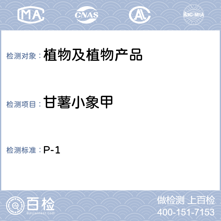 甘薯小象甲 中国进出境植物检疫手册 7.2.9 甘薯小象甲的检验与鉴定 P-1