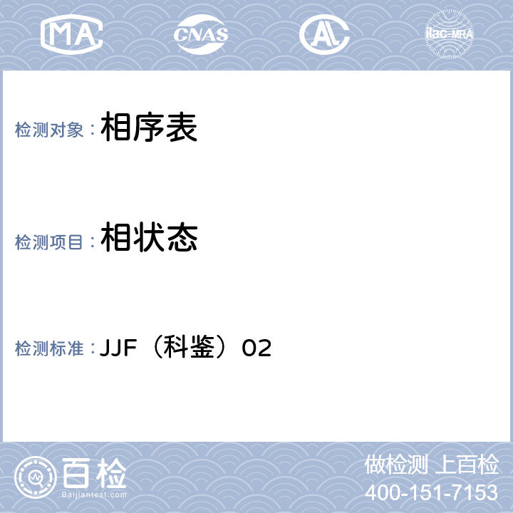相状态 相序指示仪表检测方法 JJF（科鉴）02