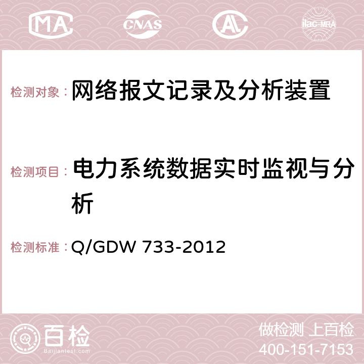 电力系统数据实时监视与分析 智能变电站网络报文记录及分析装置检测规范 Q/GDW 733-2012 6.3.3