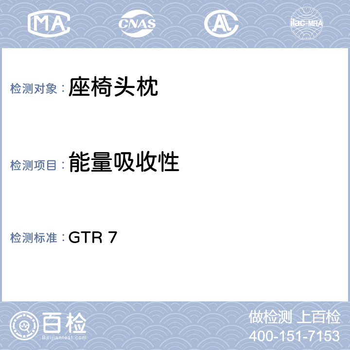 能量吸收性 GTR 75 头枕 GTR 7 5.2.1