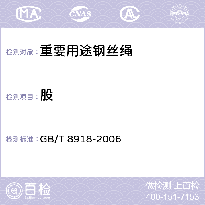 股 GB/T 8918-2006 【强改推】重要用途钢丝绳