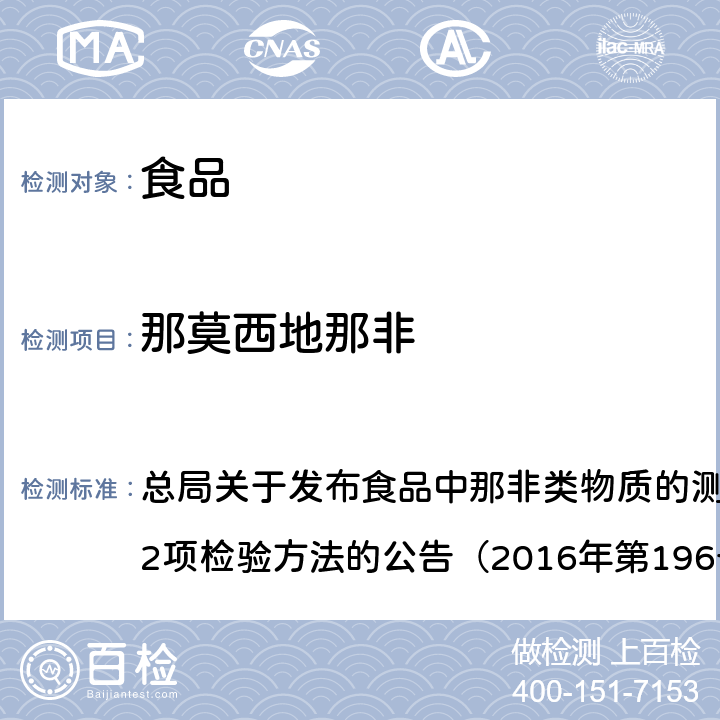 那莫西地那非 食品中那非类物质的测定BJS201601 总局关于发布食品中那非类物质的测定和小麦粉中硫脲的测定2项检验方法的公告（2016年第196号） 附件1