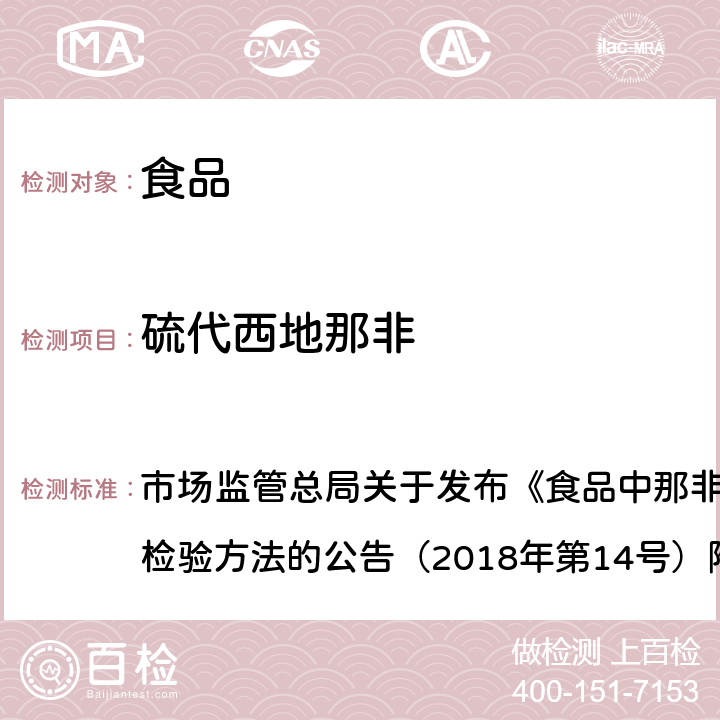 硫代西地那非 食品中那非类物质的测定 市场监管总局关于发布《食品中那非类物质的测定》食品补充检验方法的公告（2018年第14号）附件 BJS201805