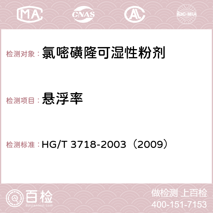 懸浮率 氯嘧磺隆可濕性粉劑 HG/T 3718-2003（2009） 4.4