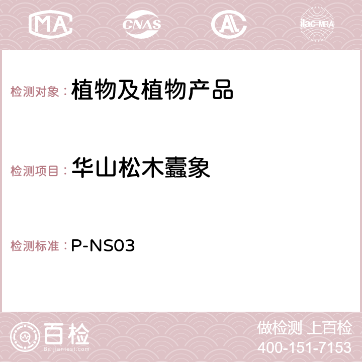 华山松木蠹象 P-NS03 检疫鉴定方法 