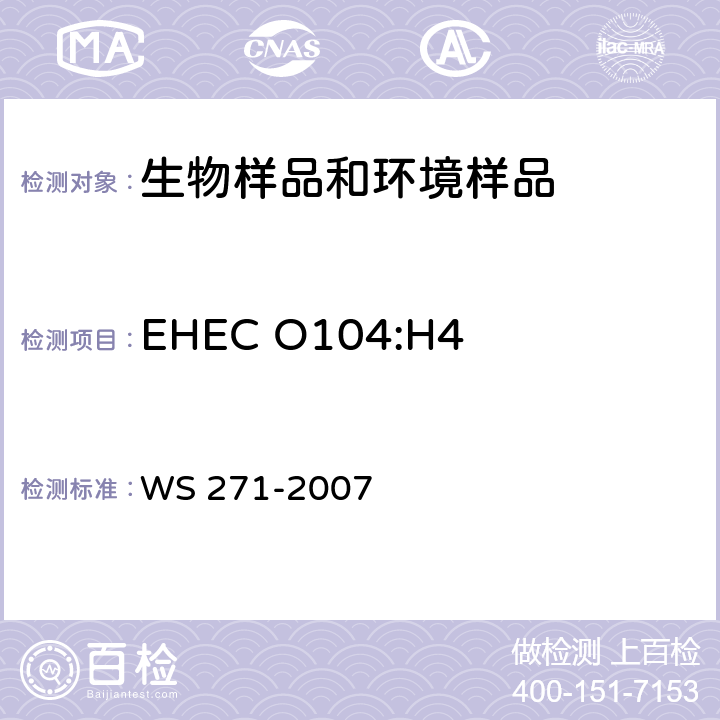 EHEC O104:H4 感染性腹泻诊断标准 WS 271-2007 附录 B.2