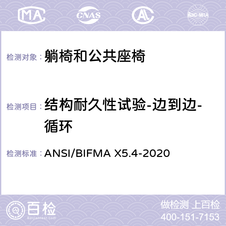 结构耐久性试验-边到边-循环 躺椅和公共座椅-试验 ANSI/BIFMA X5.4-2020 24
