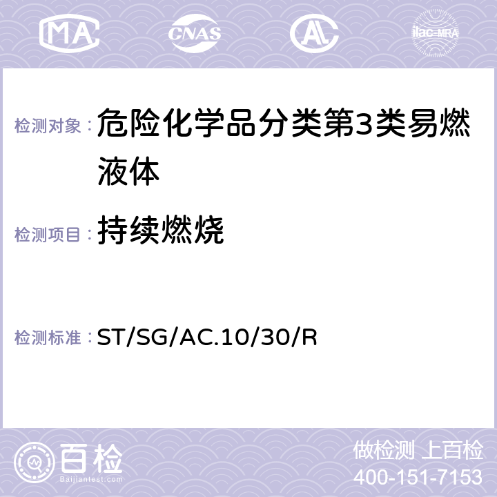 持续燃烧 全球化学品统一分类和标签制度 （GHS）（第8修订版） ST/SG/AC.10/30/Rev.8