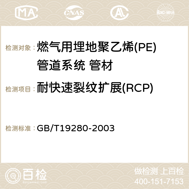 耐快速裂纹扩展(RCP) 流体输送用热塑性塑料管材 耐快速裂纹扩展测定（RCP）小尺寸稳态试验（S4试验） GB/T19280-2003 5.3