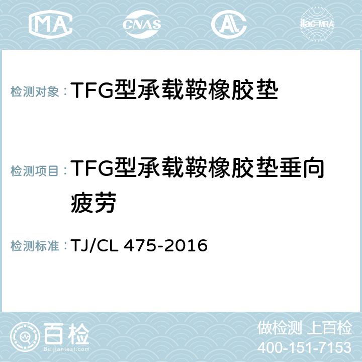 TFG型承载鞍橡胶垫垂向疲劳 TJ/CL 475-2016 TFG型承载鞍橡胶垫技术条件  附录A