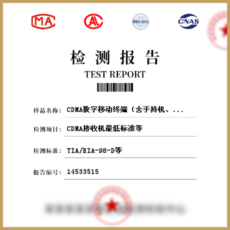 CDMA数字移动终端（含手持机、车载终端和其他终端设备）检测