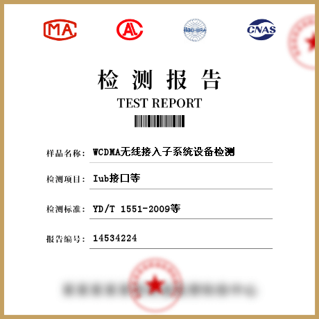 WCDMA无线接入子系统设备检测