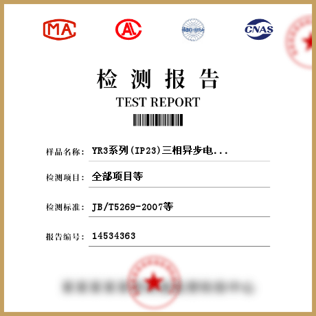 YR3系列(IP23)三相异步电动机检测