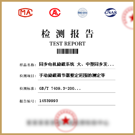 同步电机励磁系统 大、中型同步发电机励磁系统检测