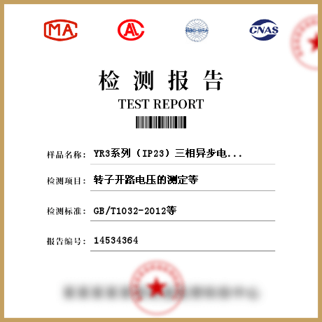 YR3系列（IP23）三相异步电动机（机座号160～355）检测