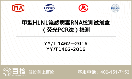 甲型H1N1流感病毒RNA检测试剂盒（荧光PCR法）检测