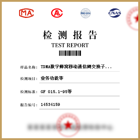 TDMA数字蜂窝移动通信网交换子系统设备 GSM功能和性能检测