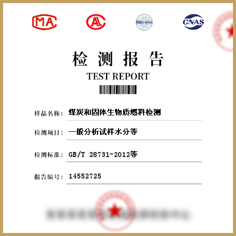 煤炭和固体生物质燃料检测