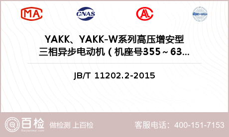 YAKK、YAKK-W系列高压增安型三相异步电动机（机座号355～630）检测